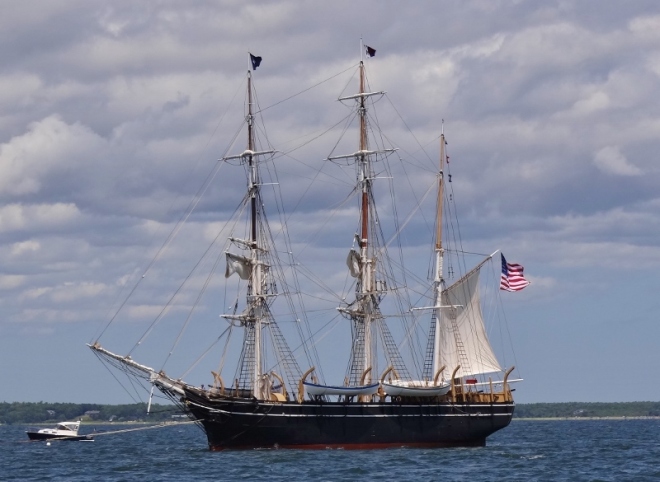 The Morgan in Buzzards Bay- showing the most sail we got to see