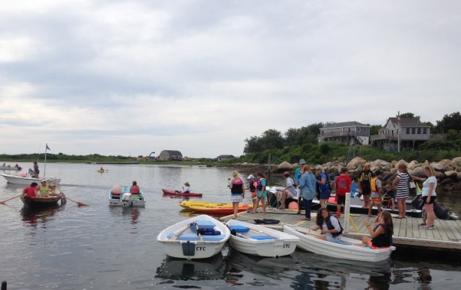 The Cuttyhunk YC prepares for a model sailboat race