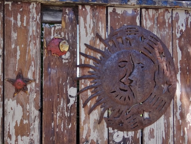 Even the fences receive the artistic treatment