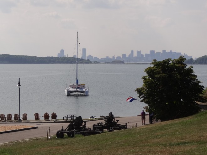 Ortolan resting peacefully on a mooring at Georges Island