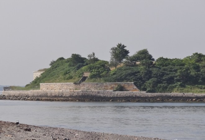 Looking at Georges and the fort from Fort Standish on Lovells