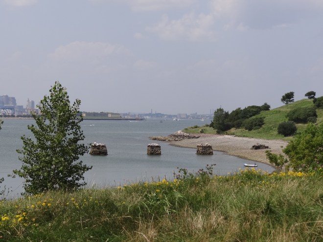 These granite pier ruins are all that remain of Ward's Rendering Factory