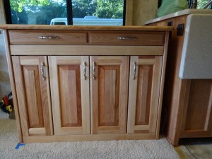 Less than 3 weeks later a kitchen island, sans casters with storage and a large 30"x40" hardwood top