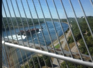 An odd feeling to look down at the canal we transited less than two months before