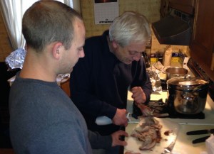 David and Matt carve that big bird!