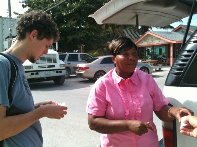 Benj gets dropped off at the market