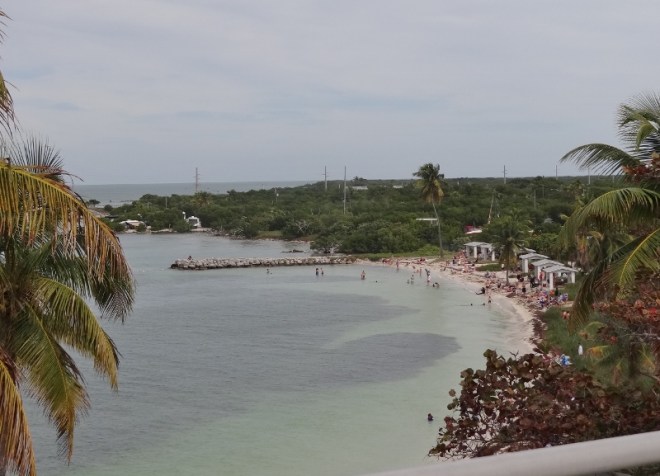Looking down from the old bridge at Bahia Honda