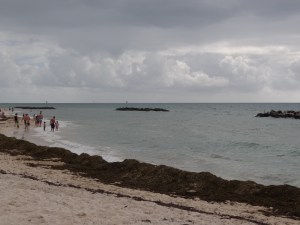 Ominous rain clouds off the beach