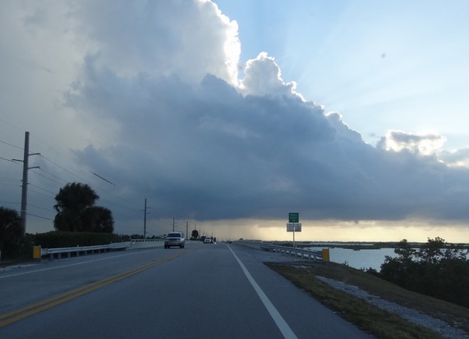 Rain clouds cross our path but light is on the other side