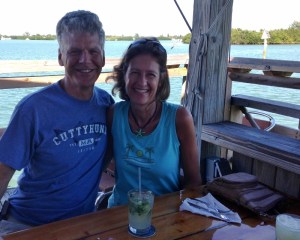 A perfect table at Sparky's with a view of bird and boat activity