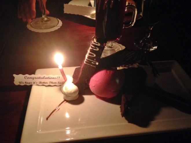 Russ made this selection. Note the cute tag you get on your plate.