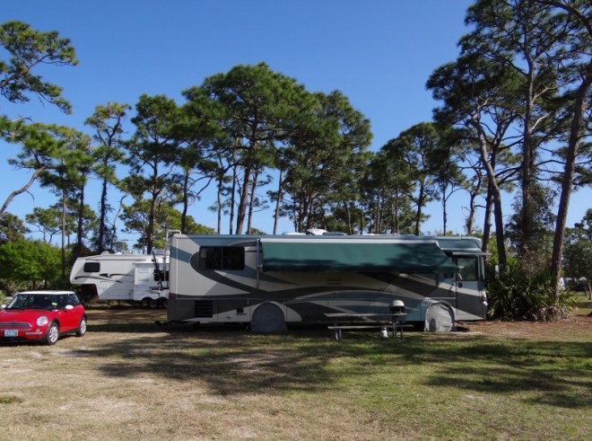 Enough room and sunny enough to use the awning; chairs came out too