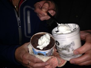 shaken heavy cream = whipped cream!