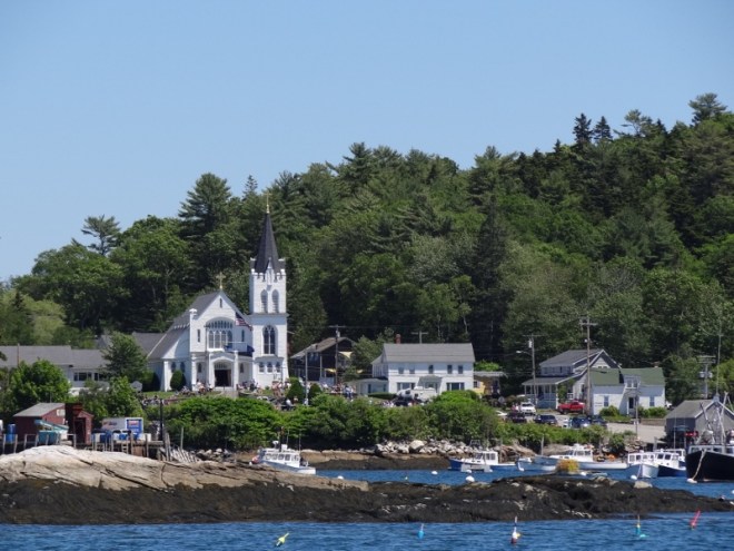 looking across from our anchorage