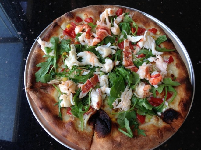 Lobster loaded pizza at Atlantic Pizza Company