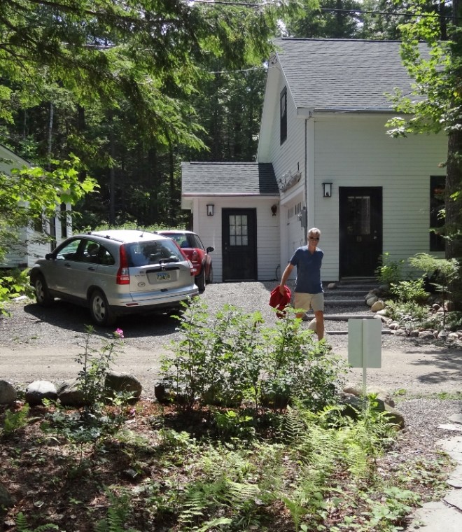 out tiny cabin on the left- bathroom and storage on right
