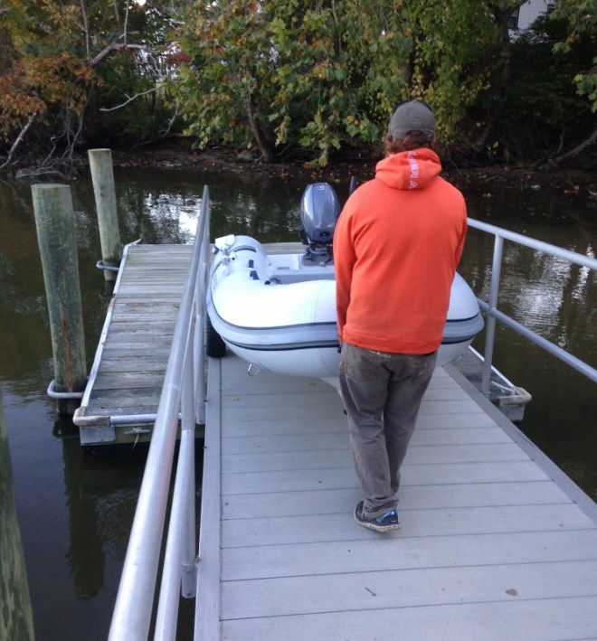 Is the dinghy extra wide or the ramp narrow ?