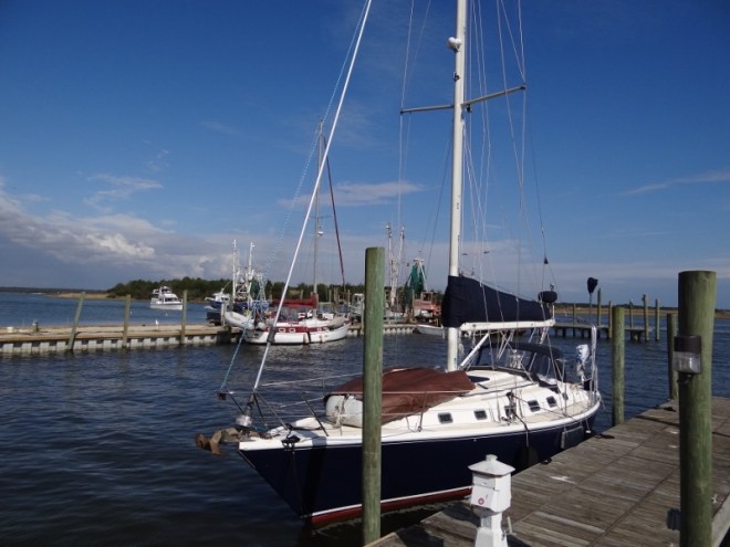 Swan Point Marina- more like still an ugly duckling, but Blue Dancer was there