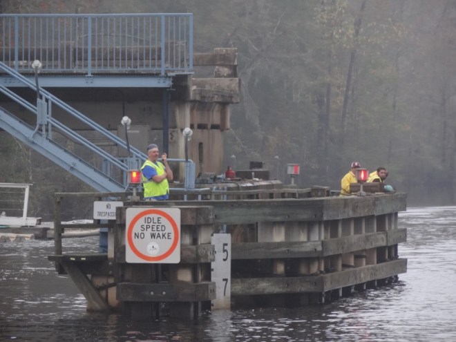 The bridge assist crew stands by