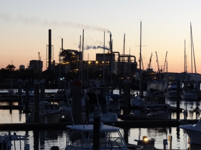 Sunset and a papermill