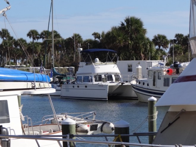 Showing our good side and all happy at Marineland Marina
