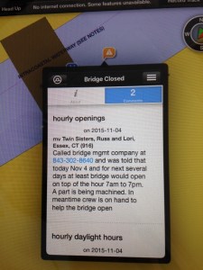 Socastee Bridge -our note in ActiveCaptain