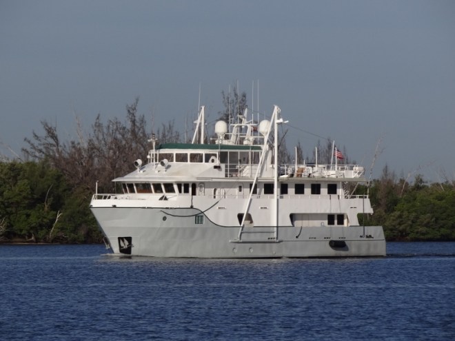 m/y Who Cares, from Peck Lake