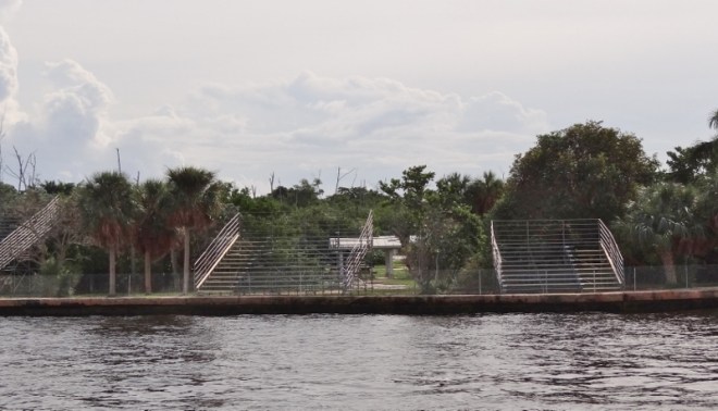 viewing stands for the huge boat parade Dec 12