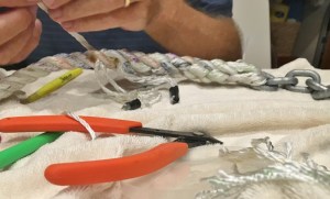 Splicing line to anchor chain