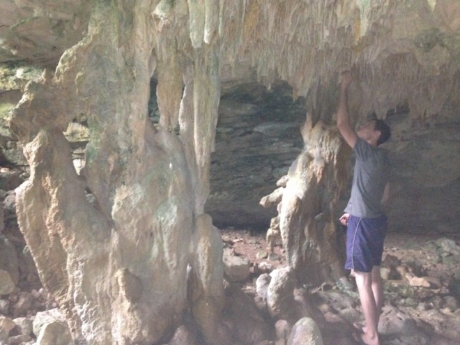 explore cave on Great Guana Cay by Oven Rock