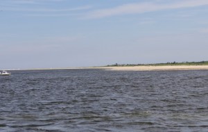 Rounding Sandy Hook- beach at the hook growing more each year