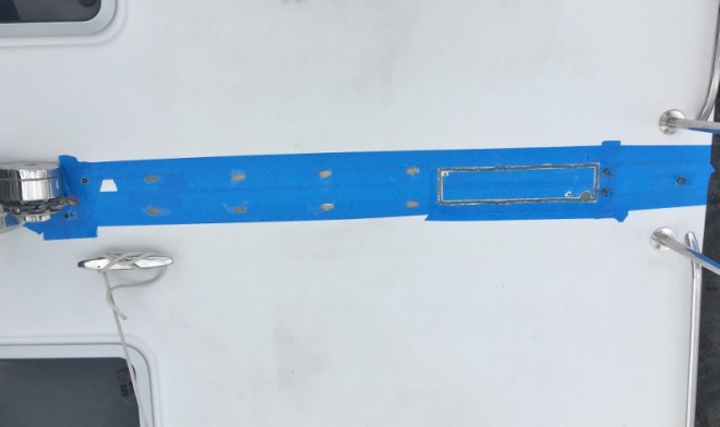 holes & spaces filled with epoxy,