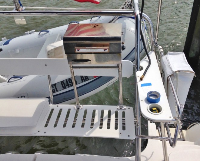 One of many projects- moving grill from SB side to Port, losing most of the stand