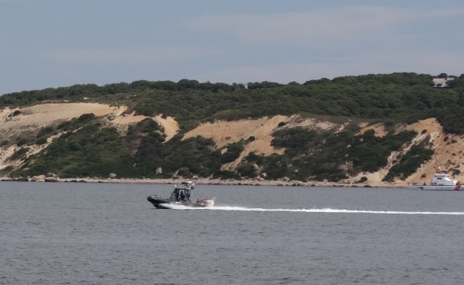 Coasties guard near the Pres rental house