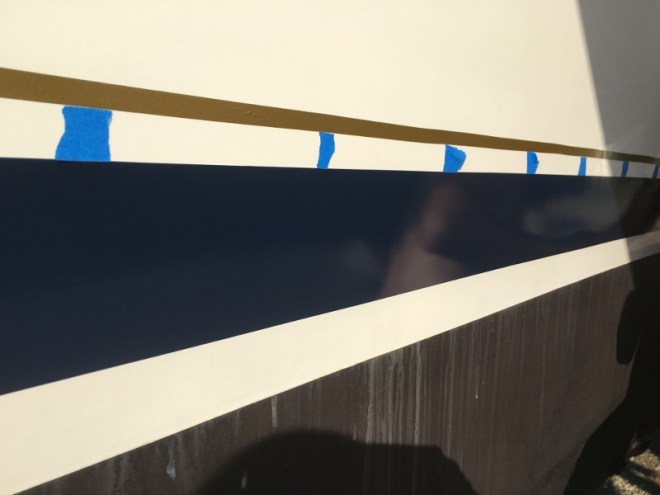 The wide navy applies easier than the narrow gold