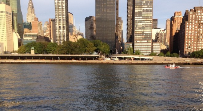 Our CG escort past the UN bldg