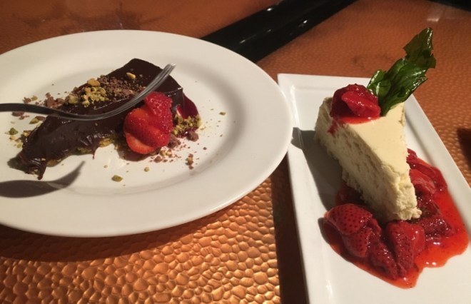 The flourless choc cake was akin to solidified hot fudge sauce- yummy