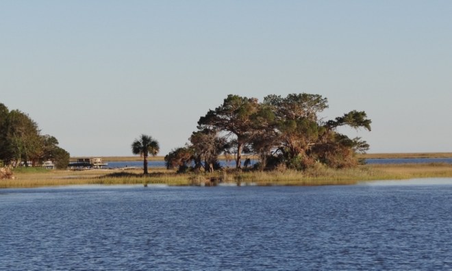 Heading to our creek anchorage