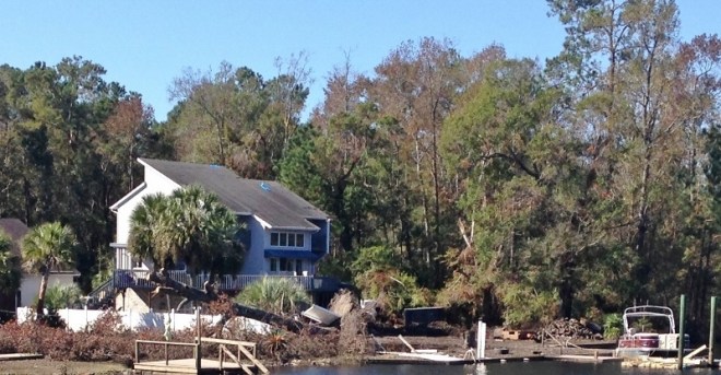 Dock and boat damage