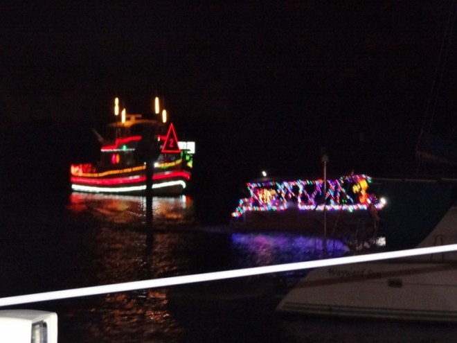 The largest boat brings up the rear