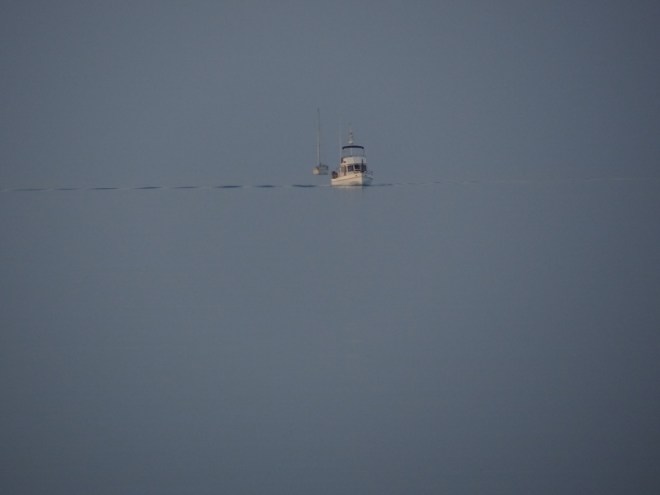 boats several miles behind us- water was truly that flat