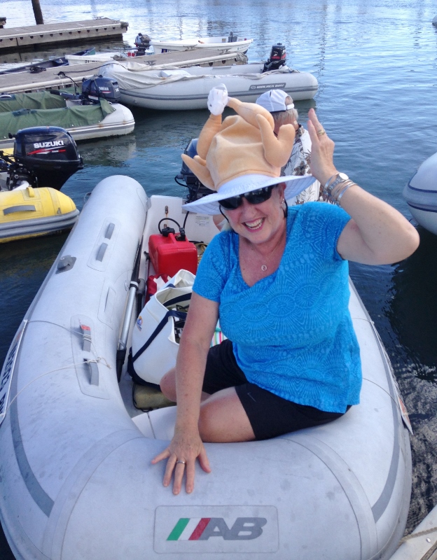 Ann brings the turkey hat