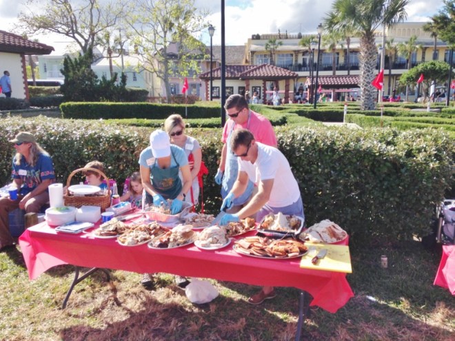 Mini golf behind the table