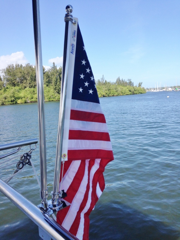 New flag on a polished pole