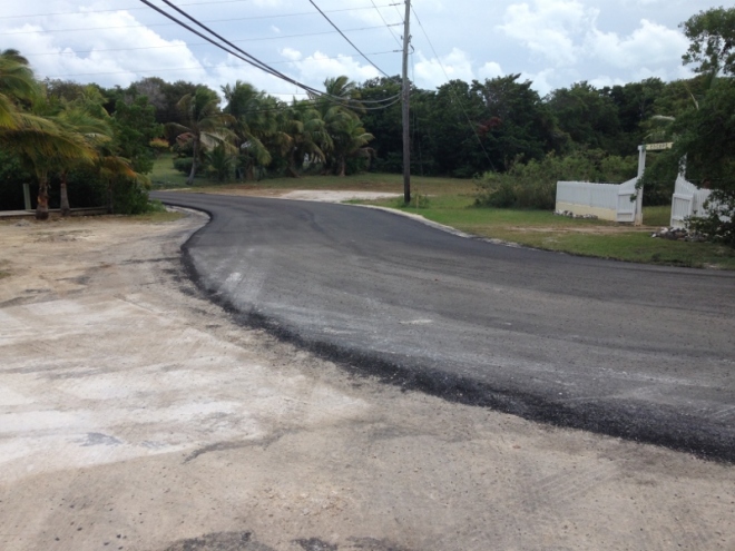 WOW! A newly paved road. Never seen this before in Bahamas