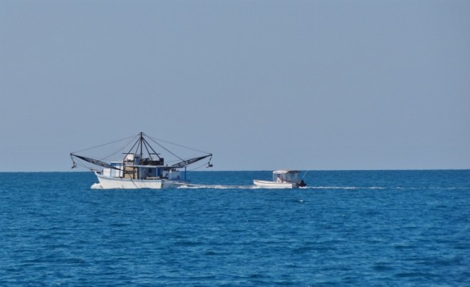 Bahamian fishing trawler as we head to Highbourne