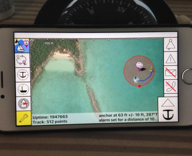 Watching our path as we've swung 120 degrees